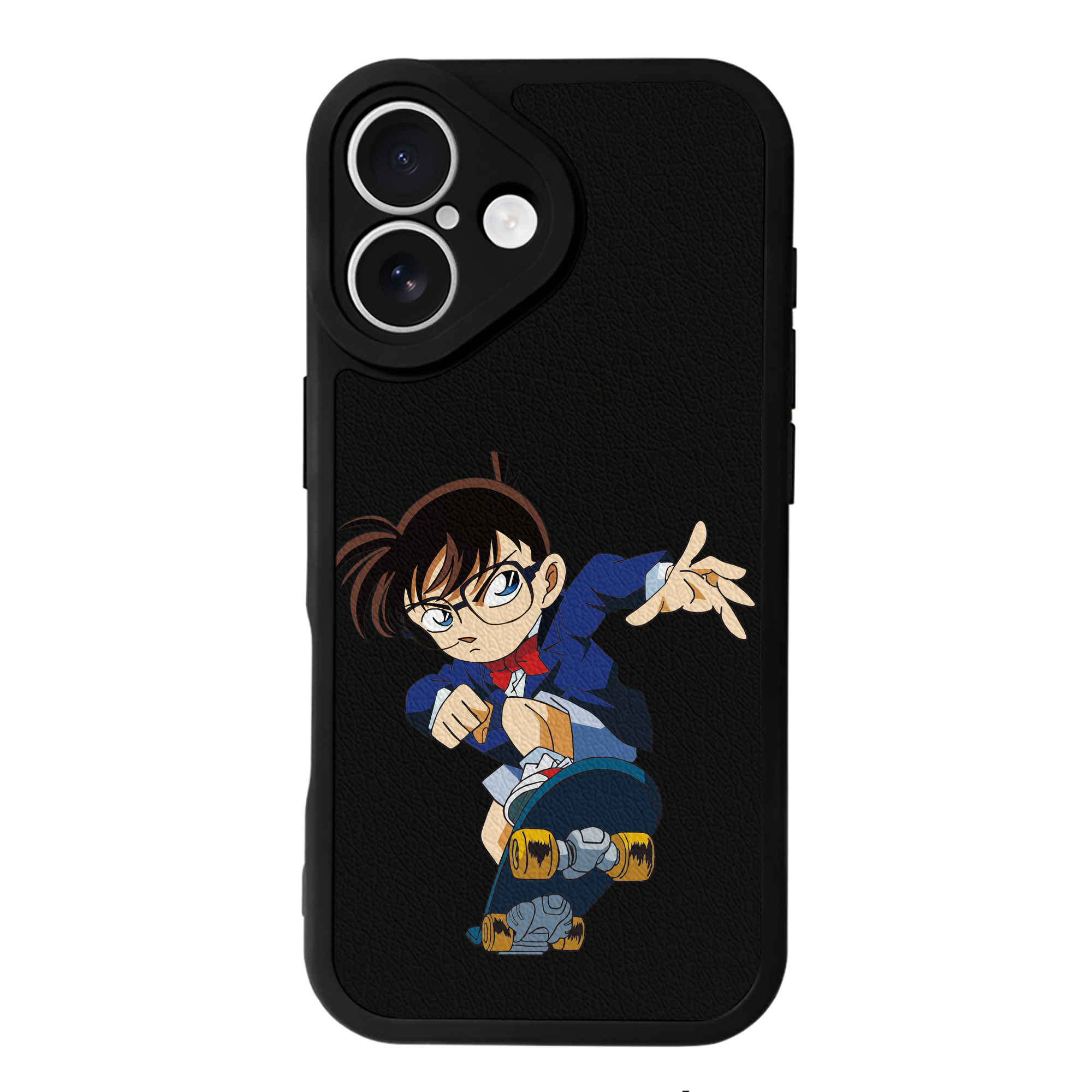 （画像用） 名探偵コナン 江戸川 コナン Detective Conan Conan Edogawa 【iPhone 16シリーズ対応】シリコンスマホケース（レザー調） 材質：シリコン